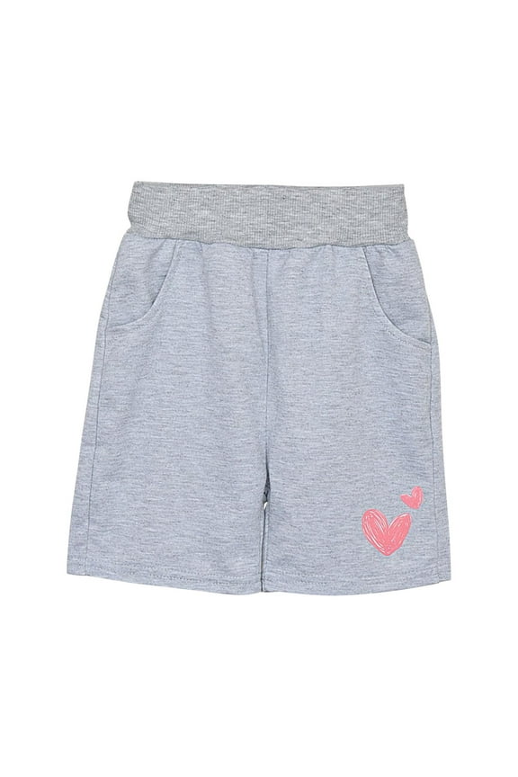 Girls Athletic Shorts with Pocket for Teens Kids Casual Heart High Waist Running Workout Short Sweatpants 3-15 Y