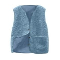 thumbnail image 1 of Kaemgyyd Girls' Boys Sherpa Fleece Vest Outwear Lightweight Solid Cute Top Full Zip Sleeveless Jacket Fall Winter Outfit 5-14 Years, 1 of 5