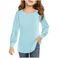 thumbnail image 1 of Kaemgyyd Girls Long Sleeve Shirts Kids Casual Crewneck Soft Tunic Tops Toddler Glitter Sequin Blouse 4-13 Years, 1 of 5