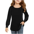 thumbnail image 1 of Kaemgyyd Girls Long Sleeve Shirts Kids Casual Crewneck Soft Tunic Tops Toddler Glitter Sequin Blouse 4-13 Years, 1 of 5