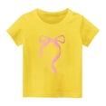 thumbnail image 1 of Kaemgyyd Girls T Shirts Cute Bow Graphic Short Sleeve Summer Tee Fashion Crewneck Tops for Toddler 2-14 Years, 1 of 3