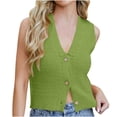 thumbnail image 1 of Kaemgyyd Going out Tops for Women Casual Deep V Summer Knit Sweater Vest Cute Trendy Sleeveless Button down Slim Shirt Blouse, 1 of 7