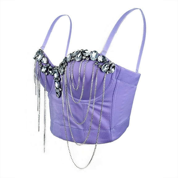 Kaemgyyd Going out Tops for Women Fashion Sleeveless Sequin Sparkly Corset Top for Women Comfy Slimming Shapewear for Party