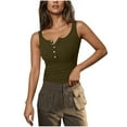thumbnail image 1 of Kaemgyyd Going out Tops for Women Sleeveless Henley Tank Tops Ribbed Slim Fit Fashion T Shirts Summer Casual Clothes, 1 of 7