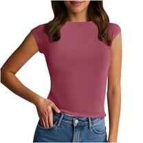 Kaemgyyd Going out Tops for Women Summer Slim Fit Workout T Shirts Beach Vacation Outfits Spring Fashion Clothes