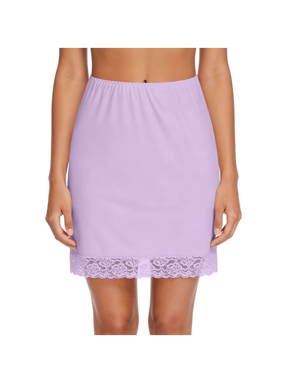 Half s for Women Underskirt Short Mini Skirt with Slit Soft Comfy Knee Skirt for Wedding Party