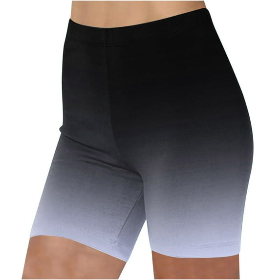 Kaemgyyd High Waisted Yoga Biker Shorts Plus Size Fashion Gradation Butt Lifting Workout Gym Shorts Beach Vaction Clothes for Women