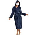thumbnail image 1 of Kaemgyyd Hooded Robes for Women Lightweight Mid-Length Fleece Bathrobes Long Sleeve Quick Dry Soft Warm Winter Robes Loungewear, 1 of 5