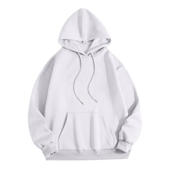 Kaemgyyd Hoodies for Women Classic Casual Long Sleeve Solid Color Pullover Loose Drawstring Sweatshirts with Pocket