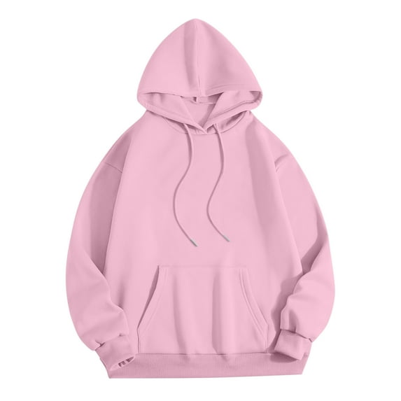 Kaemgyyd Hoodies for Women Classic Casual Long Sleeve Solid Color Pullover Loose Drawstring Sweatshirts with Pocket