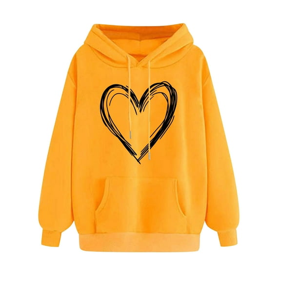 Kaemgyyd Hoodies for Women Oversized Long Sleeve Casual Drawstring Sweatshirt Fashion Print Fall Pullover Tops with Pockets
