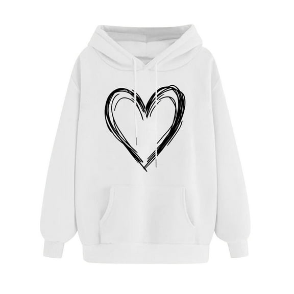 Kaemgyyd Hoodies for Women Oversized Long Sleeve Casual Drawstring Sweatshirt Fashion Print Fall Pullover Tops with Pockets