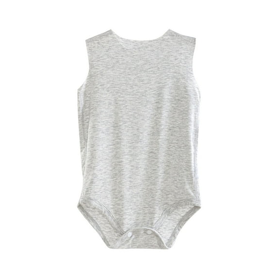 Kaemgyyd Infant Baby Summer Romper Soft Crew Neck Sleeveless Bodysuit Basic Solid Color Jumpsuit Clothes Newborn Outfit