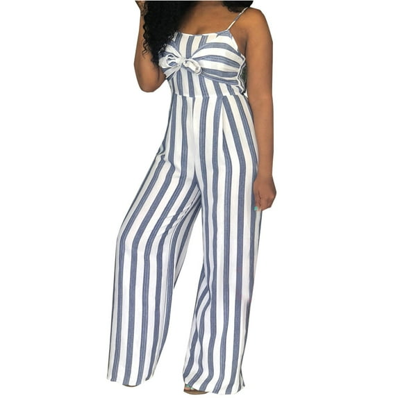 Kaemgyyd Jumpsuits for Women Wide Leg Spaghetti Strap Sleeveless Rompers Color Block One-Piece Outfits Trendy Clubwear Rompers
