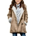 thumbnail image 1 of Kaemgyyd Kids Fall Winter Coats Girls Fleece Lined Thickened Warm Casual Jackets Button down Thermal Hooded Outerwear 5-14 Years, 1 of 5