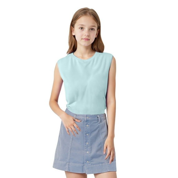 Kaemgyyd Kids Girls Athletic Tank Tops Breathable Back Cutout Sleeveless Workout Running Tennis Sports Shirts 1-9 Years