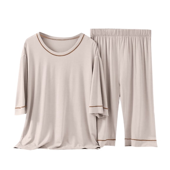 Kaemgyyd Kids Girls Boys 2 Piece Pajamas Set Summer Outfits -Oft Comfy 3/4 Sleeve Sleep Shirt and Capris Set for Children 2-17 Years