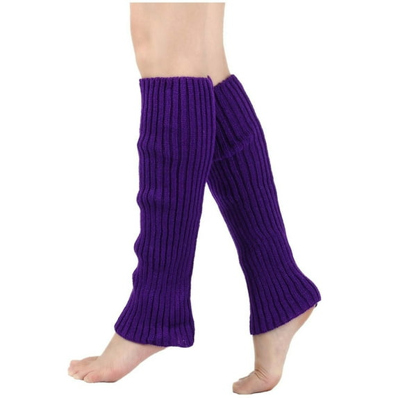 Kaemgyyd Knit Leg Warmer Women Winter Fashion Ribbed Long Socks for Women Solid Color Warm Knee High Socks