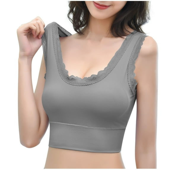 Kaemgyyd Lace Bralettes for Women Breathable Padded Sports Bra Seamless Tank Tops Wirefree Comfort Yoga Cami T Shirt Bras