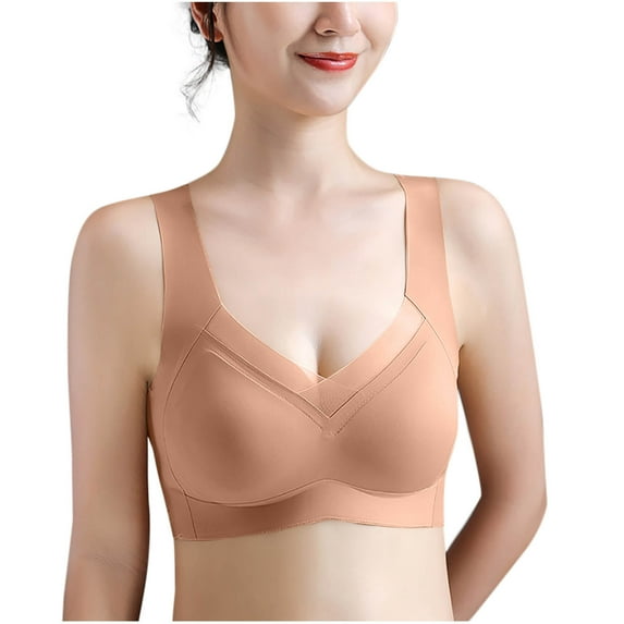 Kaemgyyd Lace Bras for Women No Underwire V Neck Seamless Stretchy Bralettes for Women Wireless Soft Support Everyday T Shirt Bras