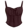 thumbnail image 1 of Kaemgyyd Lace Corset Top for Womens Cute Square Neck Tie up Going out Tops for Women Trendy Summer Sleeveless Party Clubwear, 1 of 5