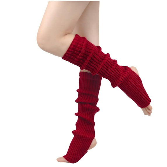 Kaemgyyd Leg Warmers for Women Soft Warm Ribbed Knit Footless Socks for Women 80s Party Sports