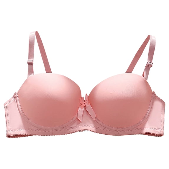 Kaemgyyd Lift up Bra for Women Soft Cute Bow No Underwire Seamless Bras Breathable Unlined Wireless Spaghetti Strap Everyday Bras