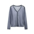 thumbnail image 1 of Kaemgyyd Lightweight Cardigans for Women Long Sleeve Thin Summer Tops Loose Fit V Neck Button down Cardigans Fashion Beach Clothes, 1 of 7