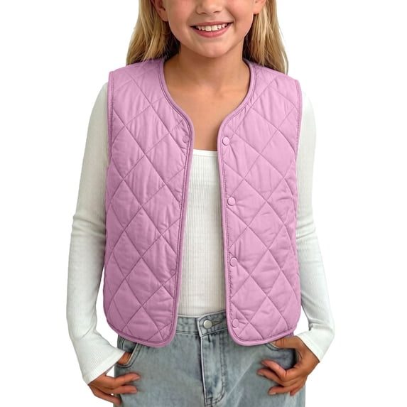 Kaemgyyd Little Girls Lightweight down Vest Winter Sleeveless Puffer Jacket for Kid Toddler Outerwear 2-14T