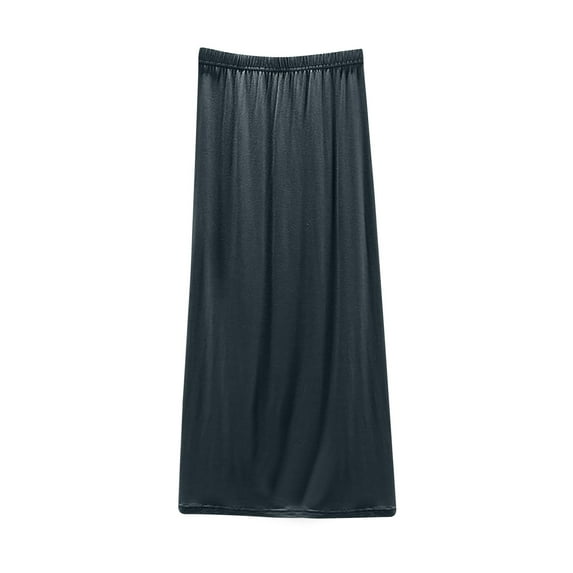 Kaemgyyd Long Skirts for Women Fall Elastic Waist Flowy Maxi Skirt Lounge Comfy Solid Color Pleated Pajama Skirt