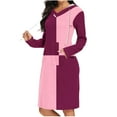 thumbnail image 1 of Kaemgyyd Long Sleeve Dress for Women Fashion Lightweight Pocket Midi Hoodie Dress Fall Sweatshirts Dress for Women, 1 of 6