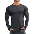 thumbnail image 1 of Kaemgyyd Long Sleeve Shirt for Men Stretch Compression Athletic Shirts Breathable Slim Crew Neck Undershirts for Hiking Running Workout, 1 of 7