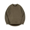 thumbnail image 1 of Kaemgyyd Long Sleeve Shirts for Men Vintage Solid Color Crew Neck Casual Tops Suede Fall Winter Warm Tee Clothes, 1 of 2