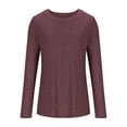 thumbnail image 1 of Kaemgyyd Long Sleeve Shirts for Women Solid Color Crew Neck T Shirt Soft Lightweight Fall Tops Casual Basic Undershirts Tees, 1 of 7