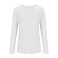 thumbnail image 1 of Kaemgyyd Long Sleeve Shirts for Women Solid Color Crew Neck T Shirt Soft Lightweight Fall Tops Casual Basic Undershirts Tees, 1 of 7