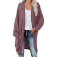 thumbnail image 1 of Kaemgyyd Long Sweaters for Women Cardigan Open Front Long Sleeve Oversized Thick Knit Cardigans with Pockets Winter Coat, 1 of 5