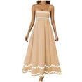 thumbnail image 1 of Kaemgyyd Maxi Dresses for Women Spaghetti Strap High Waist Boho Long Flowy Dresses Ruffle a Line Beach Sundresses, 1 of 4