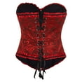 thumbnail image 1 of Kaemgyyd Medieval Corset Top for Women Vintage Strapless Floral Renaissance Bodyshaper Lace up Zip Front Boned Overbust Corset, 1 of 3