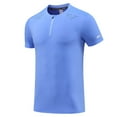 thumbnail image 1 of Kaemgyyd Men's Athletic Workout T-Shirt Breathable Quick Dry Running Tee Gym Short Sleeve Quarter Zip Crew Neck Tops, 1 of 4