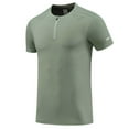 thumbnail image 1 of Kaemgyyd Men's Athletic Workout T-Shirt Breathable Quick Dry Running Tee Gym Short Sleeve Quarter Zip Crew Neck Tops, 1 of 4