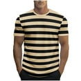 thumbnail image 1 of Kaemgyyd Men's Athletic Workout T-Shirt Breathable Short Sleeve Crew Neck Running Tee Fashion Striped Streetwear Casual Tops, 1 of 3