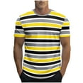 thumbnail image 1 of Kaemgyyd Men's Athletic Workout T-Shirt Breathable Short Sleeve Crew Neck Running Tee Fashion Striped Streetwear Casual Tops, 1 of 3