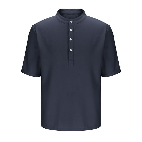 Kaemgyyd Men's Big and Tall Henley T-Shirts Summer Lightweight Short Sleeveloose Fit Shirt Casual Button Plus Size Tee