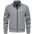 thumbnail image 1 of Kaemgyyd Men's Cardigan Sweaters Winter Warm Fleece Lined Windbreaker Jackets Outwear Casual Full Zip Solid Knit Coat, 1 of 3