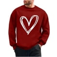 thumbnail image 1 of Kaemgyyd Men's Casual Crewneck Sweatshirt Valentine's Day Heart Long Sleeve Basic Pullover 2025 Spring Fashion Clothes, 1 of 3