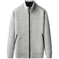thumbnail image 1 of Kaemgyyd Men's Casual Jacket Soft Warm Full Zip Thick Knitted Cardigan Sweaters Lightweight Mock Neck Sweatshirt Outwear with Pockets, 1 of 2