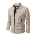 thumbnail image 1 of Kaemgyyd Men's Classic Cardigan Sweaters Solid Stand Collar Long Sleeve Knit Coat Casual Winter Warm Thick Jackets with Pockets, 1 of 3