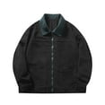 thumbnail image 1 of Kaemgyyd Men’s Corduroy Jacket Oversized Vintage Collared Coat Loose Full Zip Long Sleeve Casual Outwear with Pocket, 1 of 6