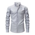 thumbnail image 1 of Kaemgyyd Men's Dress Shirt Stylish Striped Casual Long Sleeve Clothes Big and Tall Wrinkle Free Button down Business Tops, 1 of 5
