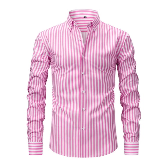 Kaemgyyd Men's Dress Shirt Stylish Striped Casual Long Sleeve Clothes Big and Tall Wrinkle Free Button down Business Tops